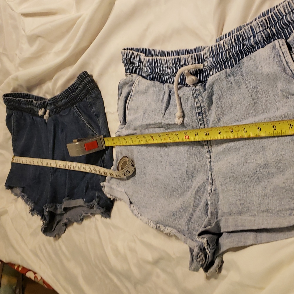 2 pair denim shorts size 15/17 blue jeans shorts